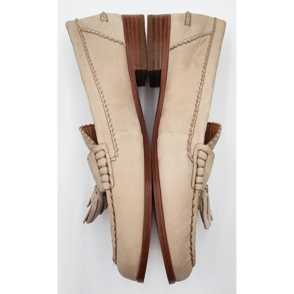 Coach Haydee Tassel Loafers Womens 9 B Beige Leather Whipstitch Slip On VGC - Picture 7 of 14